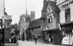 St Mary's Church From Market Place 1908, Hitchin