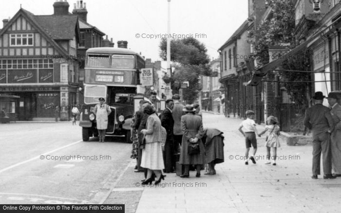 Photo of Hitchin, The Bus Stop c.1955
