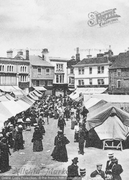 Photo of Hitchin, The Market 1901