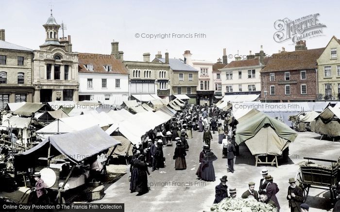 Photo of Hitchin, The Market 1901