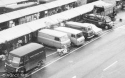 Vans Parked At The Market c.1965, Hitchin