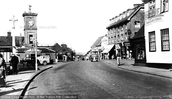 Photo of Hoddesdon, Burford Street and Clock Tower c1950