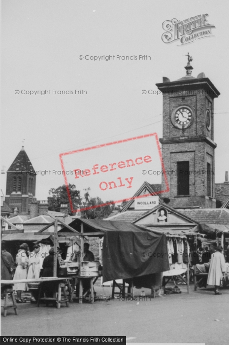 Photo of Hoddesdon, The Clock House And Market c.1955