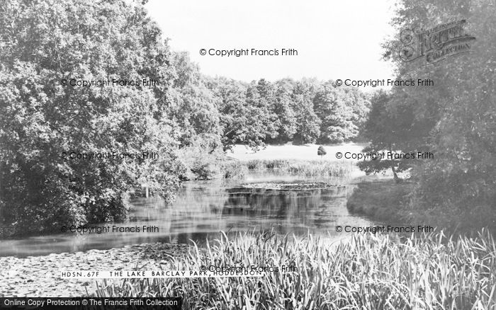 Photo of Hoddesdon, The Lake, Barclay Park c.1960