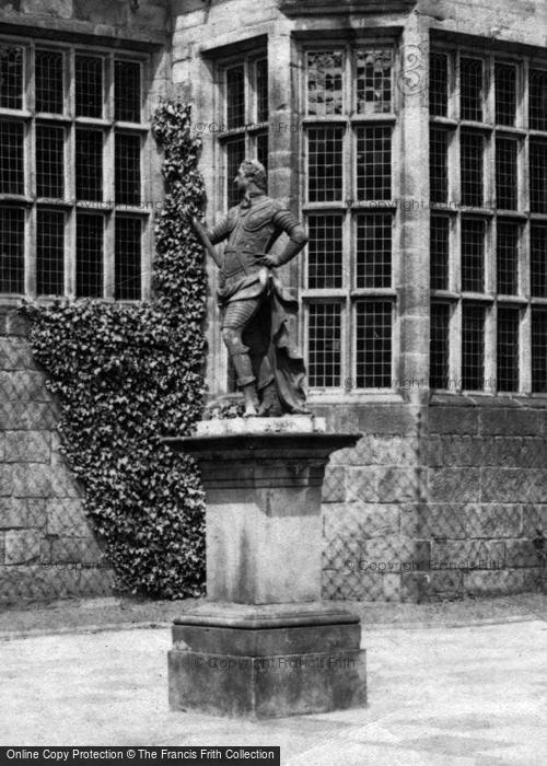 Photo of Hoghton, Statue In The Courtyard  1895