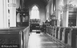 Interior Of All Saints Church c.1960, Holcombe Rogus