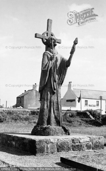 Photo of Holy Island, St Aidan's Statue c.1960