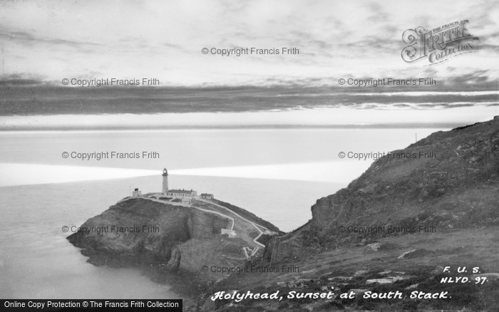 Photo of Holyhead, Sunset At South Stack c.1950