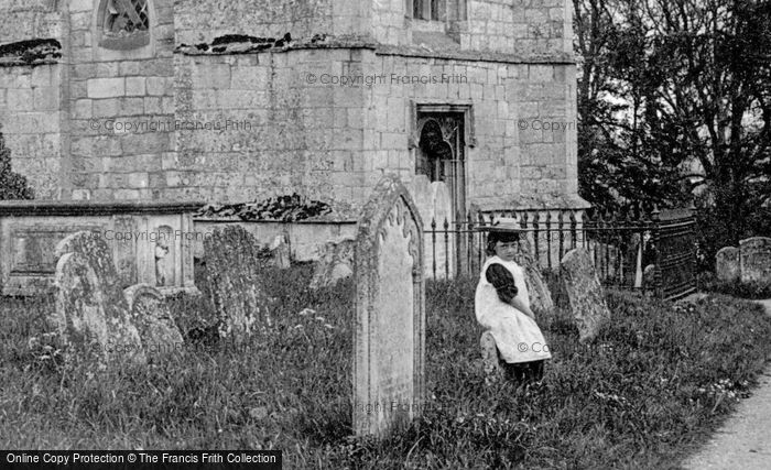 Photo of Holywell, A Girl In The Churchyard 1898