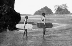 Boys Going Surfing 1931, Holywell Bay
