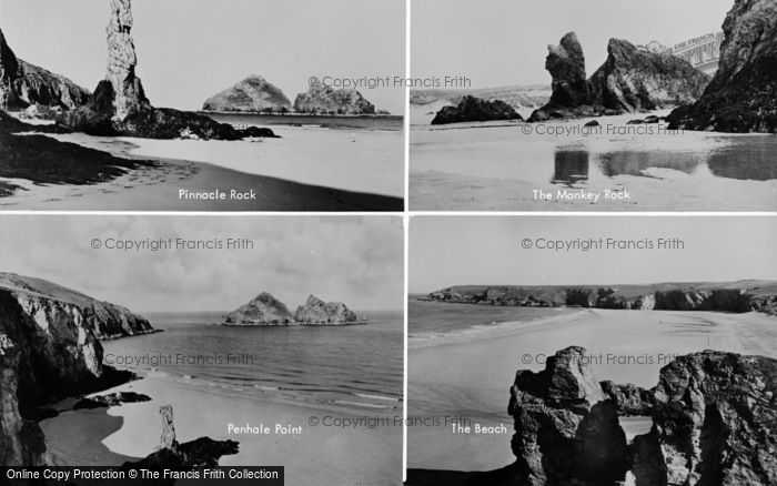 Photo of Holywell Bay, Composite c.1955