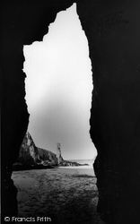 Pinnacle Rock From The Caves c.1960, Holywell Bay