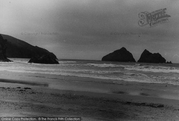 Photo of Holywell Bay, The Gull Rocks c.1960