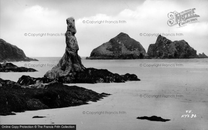 Photo of Holywell Bay, The Pinnacle And Gull Rocks c.1960