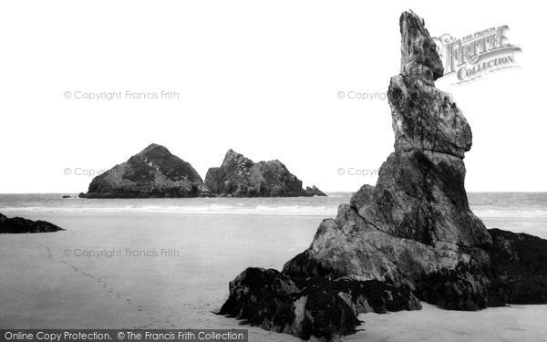 Photo of Holywell Bay, The Pinnacle Rock c.1960