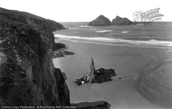 Photo of Holywell Bay, The Sands, The Chapel And Gull Rocks 1931