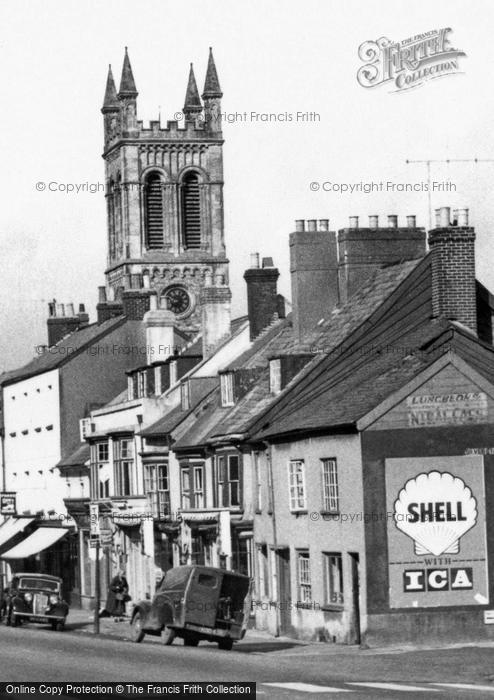 Photo of Honiton, High Street And Church c.1955