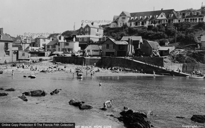 Photo of Hope Cove, Cottage Hotel And Boat Beach c.1960