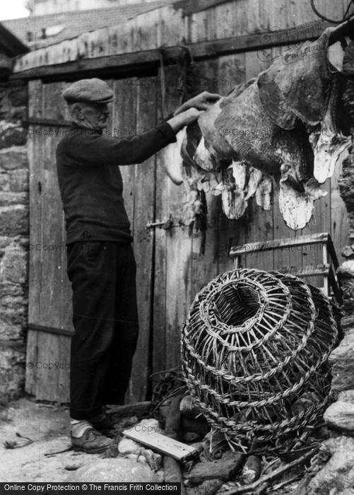 Photo of Hope Cove, Preparing The Bait c.1960