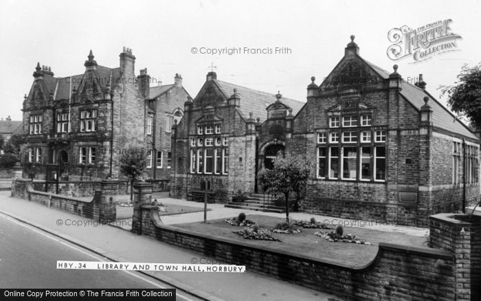 Photo of Horbury, Library And Town Hall c.1960