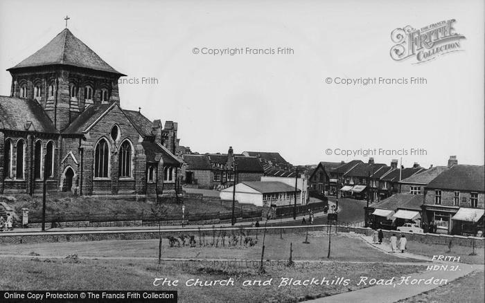 Photo of Horden, The Church And Blackhills Road c.1960