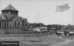 The Church And Blackhills Road c.1960, Horden