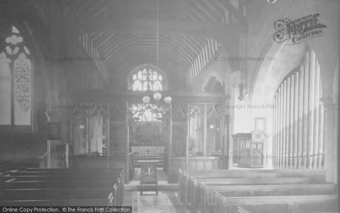 Photo of Horley, St Bartholomew's Church, Interior 1922