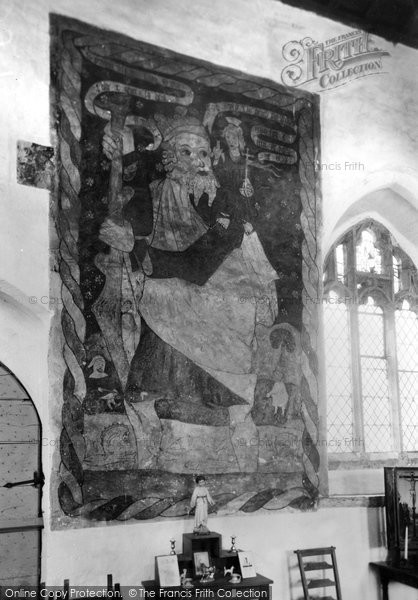 Photo of Horley, St Etheldreda's Church, The Mural Of St Christopher c.1955