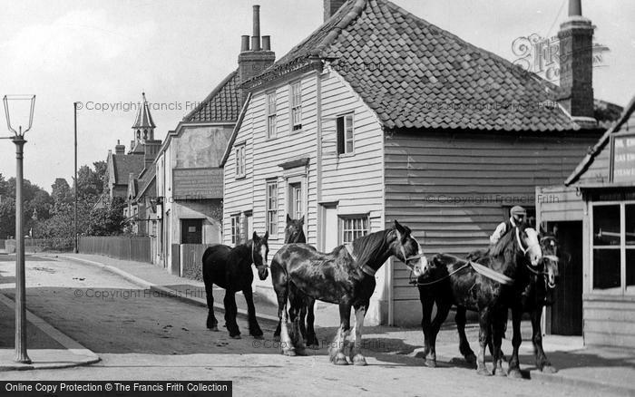 Photo of Hornchurch, Horses In North Street 1908