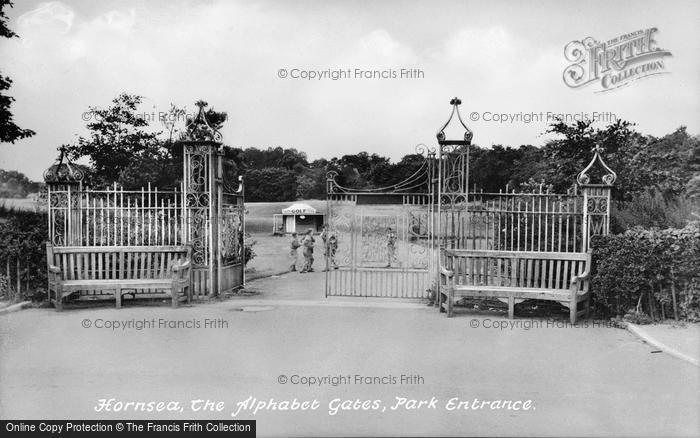 Photo of Hornsea, Park Entrance, The Alphabet Gates c.1950