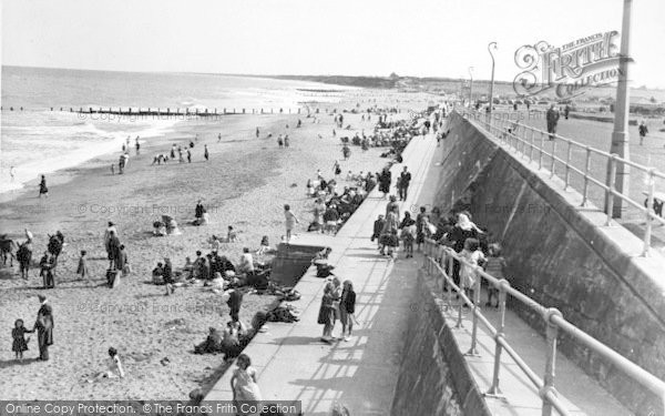 Photo of Hornsea, The Beach And Promenade c.1950
