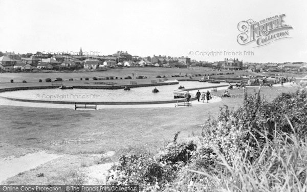 Photo of Hornsea, The Boating Lake From The Promenade c.1950