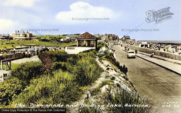 Photo of Hornsea, The Promenade And Boating Lake c.1955