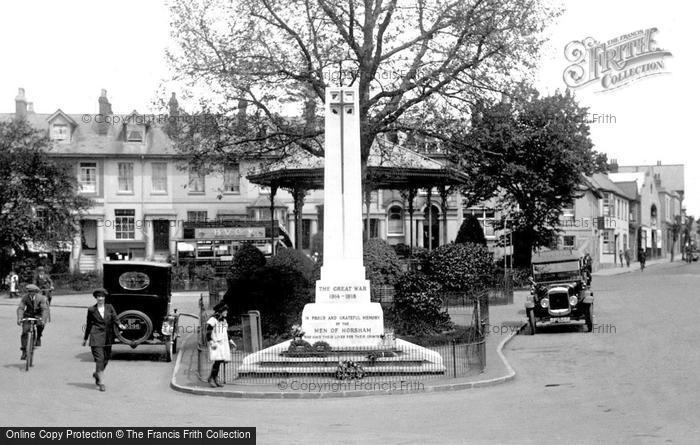 Photo of Horsham, The War Memorial At The Carfax 1924