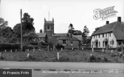 Village Green And St Mary's Church c.1955, Hundleby