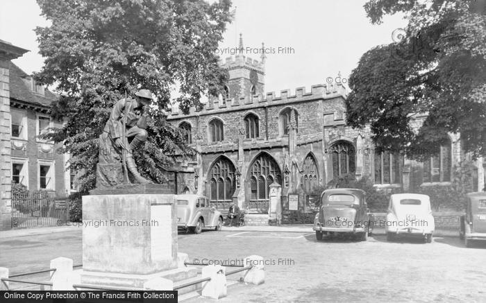 Photo of Huntingdon, All Saints Church And War Memorial c.1955