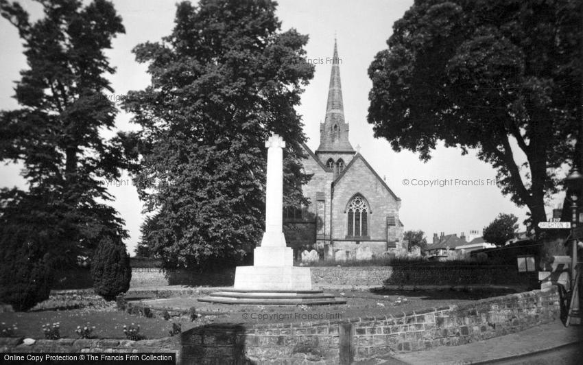 Hurstpierpoint, Holy Trinity Church and War Memorial c1955