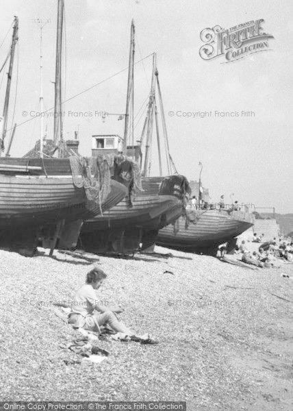 Photo of Hythe, Fishing Boats On The Beach c.1960