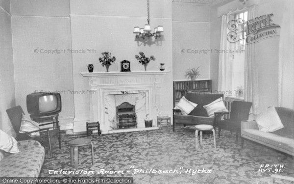 Photo of Hythe, Philbeach Convalescent Home, Television Room c.1965