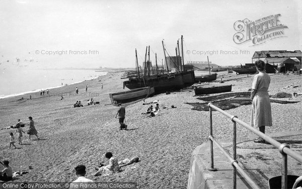 Photo of Hythe, The Beach c.1950