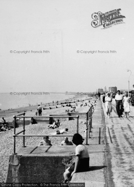 Photo of Hythe, The Promenade And Beach c.1955