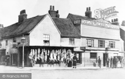 Butcher's Shop And The White Horse, Broadway 1865, Ilford
