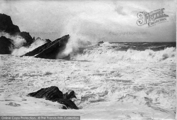 Photo of Ilfracombe, Rough Sea Under Capstone 1894