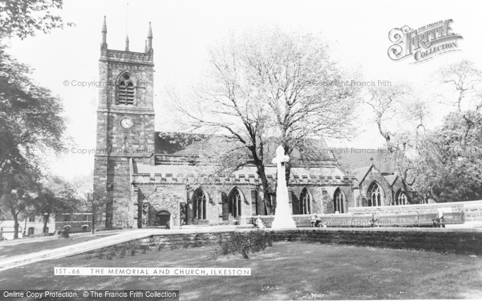 Photo of Ilkeston, The Memorial And St Mary's Church c.1965