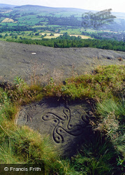 Moor, Swastika Stone, Prehistoric Fylfot Carving On Gritstone Above Heber's Ghyll c.1995, Ilkley