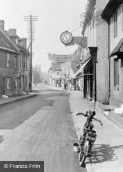High Street, The Clock And A Bike 1925, Ingatestone