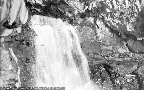 Photo of Ingleton, First Waterfall, White Scar Cave c.1955