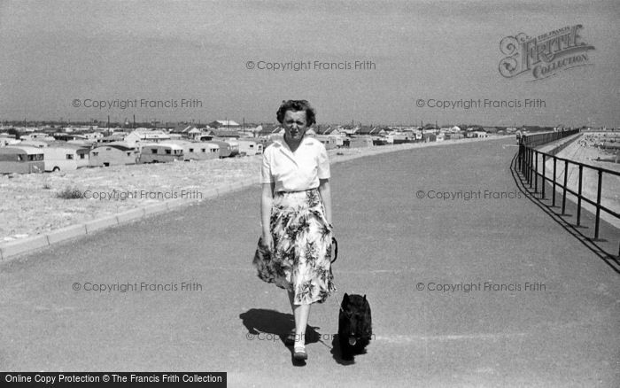 Photo of Ingoldmells, Promenade, A Dog Walker c.1956