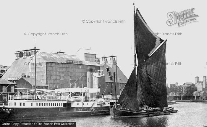 Photo of Ipswich, Boats And Warehouse, River Orwell 1921