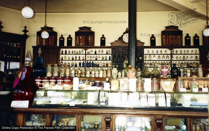 Photo of Ironbridge, Blists Hill Museum, The Chemist Shop 1989